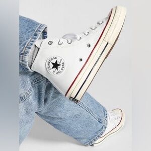 Preloved Converse Chucks White Unisex Textile Sneakers Men's 5 Women's 7